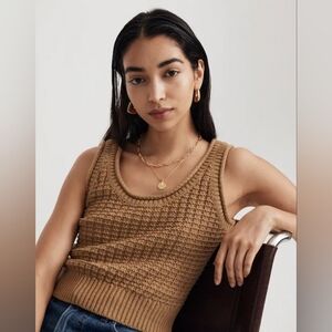 madewell textured stitch sleeveless Knit tank top Sz M